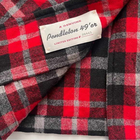 Vintage Pendleton Plaid Shacket Jacket Wool Red Black 49'er Limited Edition #d - Picture 2 of 8